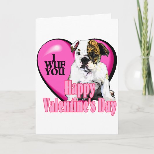 英国ブルドッグバレンタインデー シーズンカード (正面)