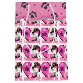 英国ブルドッグバレンタインデー ミディアムペーパーバッグ (正面)