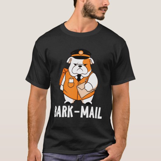 英国ブルドッグバークメールおもしろい犬メールマン Tシャツ (正面)