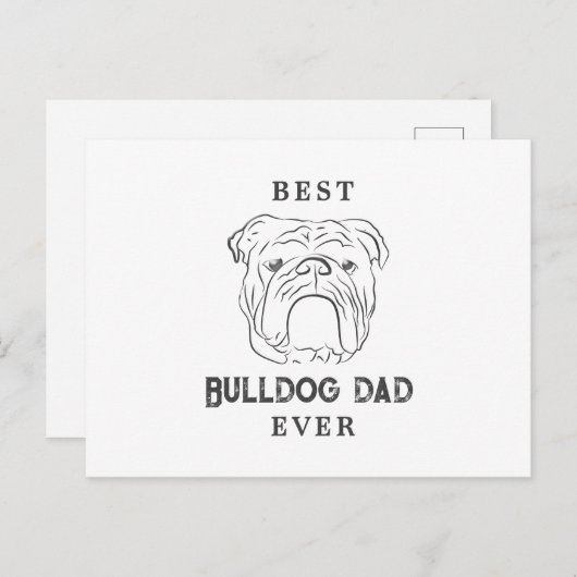 英国ブルドッグパパ父の日のグリーティングカード ポストカード (正面/裏面)