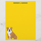 英国ブルドッグパーソナライズされた筆記用紙 チラシ (正面)