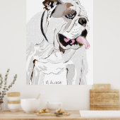 英国ブルドッグポートレート ポスター (キッチン)