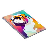 英国ブルドッグワイルド自然絵画動物 ノートブック (右側)