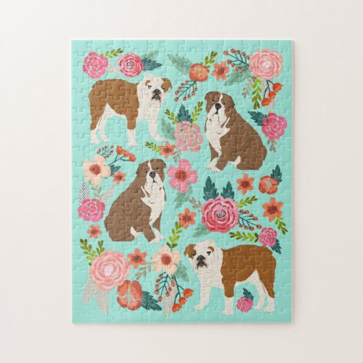英国ブルドッグヴィンテージフローラ ジグソーパズル (縦)