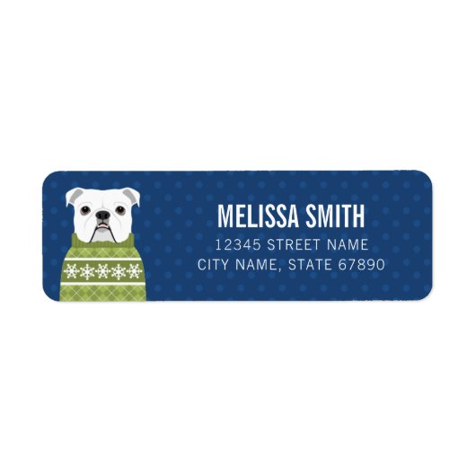 英国ブルドッグ差出人住所ラベル ラベル (正面)