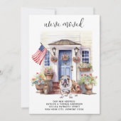 英国ブルドッグ愛国犬パーソナライズされた引越 案内状 (正面)