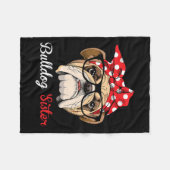 英国ブルドッグ愛好家のためのブルドッグの妹 フリースブランケット (正面(横))