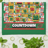 英国ブルドッグ犬カウントダウンクリスマスアドベント キッチンタオル (折り畳み)