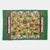 英国ブルドッグ犬カウントダウンクリスマスアドベント キッチンタオル (横)