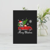 英国ブルドッグ犬レッドトラッククリスマスデック 招待状 (スタンド正面)