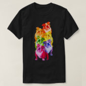 英国ブルドッグ虹の旗ゲイプライドLGBT犬for Tシャツ (デザイン正面)