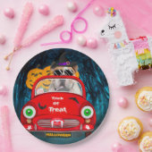 英国ブルドッグ車の怖いハロウィーン ペーパープレート (パーティー)