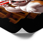 英国ブルドッグ遊ズおもしろいドッグバスケツブ ポスター (角)