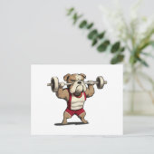 英国ブルドッグ重量挙げグラフィックアニマルネス シーズンポストカード (スタンド正面)