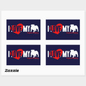 英国ブルドッグ 長方形シール (シート)