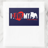 英国ブルドッグ 長方形シール (バッグ)