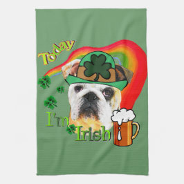 英国ブルドッグSt patricks day キッチンタオル