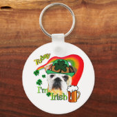 英国ブルドッグSt patricks day キーホルダー (正面)