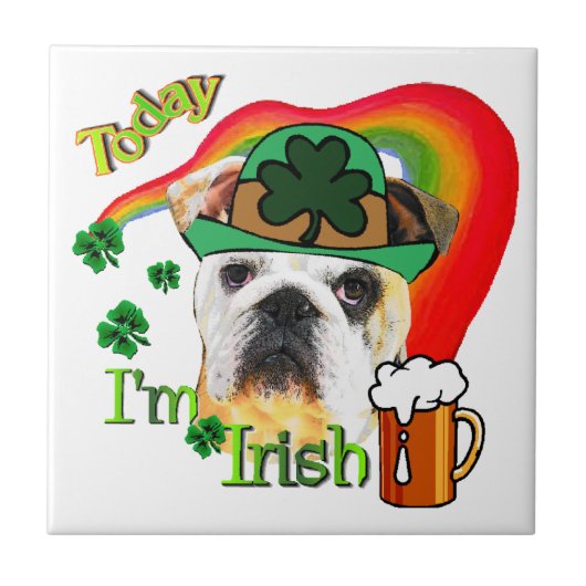 英国ブルドッグSt patricks day タイル (正面)