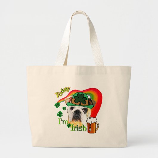 英国ブルドッグSt patricks day ラージトートバッグ (正面)