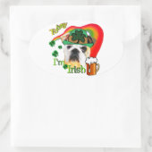 英国ブルドッグSt patricks day 楕円形シール (バッグ)