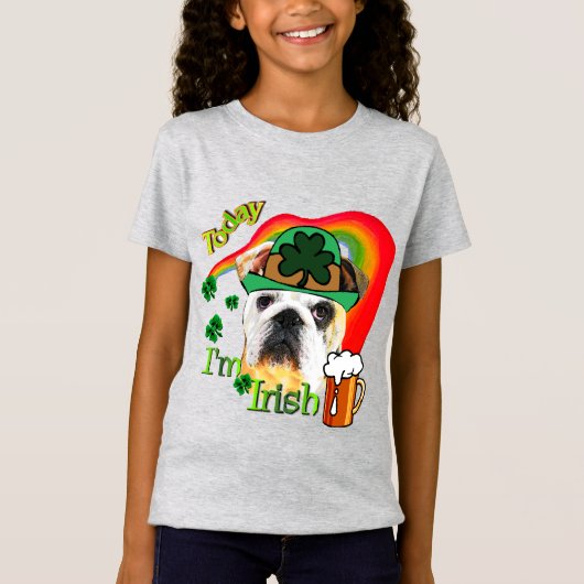 英国ブルドッグSt patricks day Tシャツ (正面)