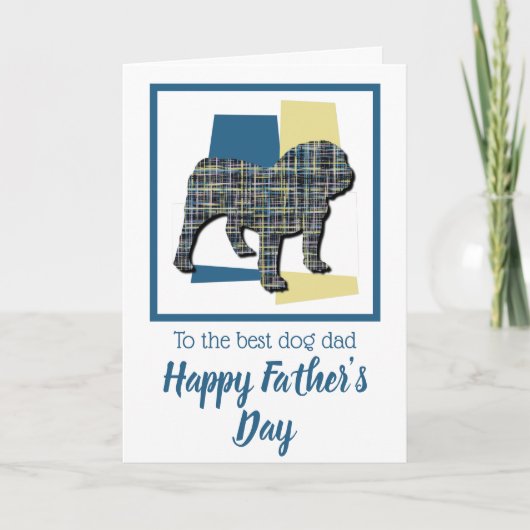 英国ブルドッグTriColor父の日 カード (正面)