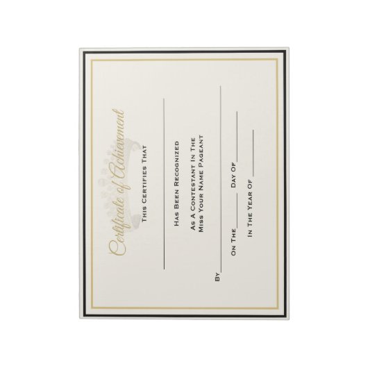 英国ページェント王冠の証明書達成警告 ノートパッド (回転)