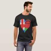 英国マラウイ国旗のハート Tシャツ (正面フル)