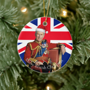 英国メリーのクリスマス王チャールズIII セラミックオーナメント