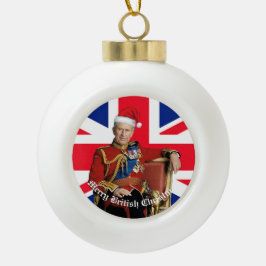 英国メリーのクリスマス王チャールズIII セラミックボールオーナメント