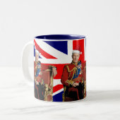 英国メリーのクリスマス王チャールズIII ツートーンマグカップ (正面左)