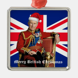 英国メリーのクリスマス王チャールズIII メタルオーナメント