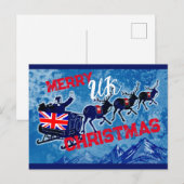 英国メリー国旗のクリスマスポストカード シーズンポストカード (正面/裏面)