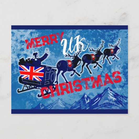 英国メリー国旗のクリスマスポストカード シーズンポストカード (正面)