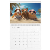 英国モルモットのソーシャルカレンダー カレンダー (3月 2027)