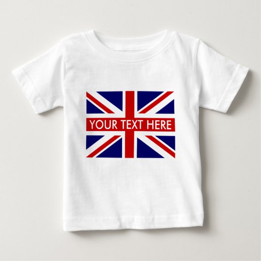英国ユニオンジャック国旗のベビートップtシャツ ベビーTシャツ (正面)