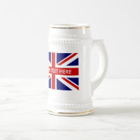 英国ユニオン・ジャック国旗ホワイトビールスタインマグ