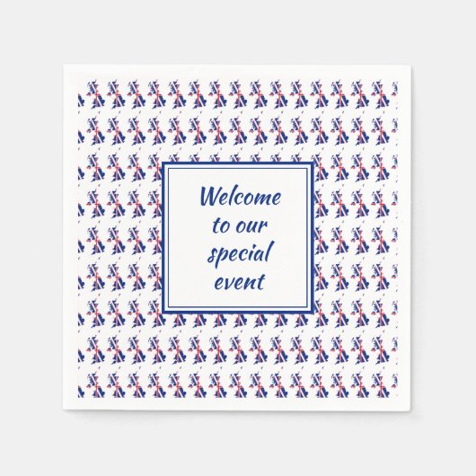 英国ユニオンJACKカスタム紙追加 スタンダードカクテルナプキン (正面)