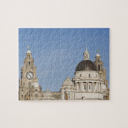英国リバプール，リバー建物 ジグソーパズル (横)