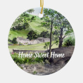 英国レイクディストリクト、サーリムア近くの農家 セラミックオーナメント (正面)