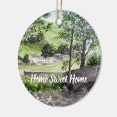 英国レイクディストリクト、サーリムア近くの農家 セラミックオーナメント (左)