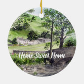 英国レイクディストリクト、サーリムア近くの農家 セラミックオーナメント (裏面)