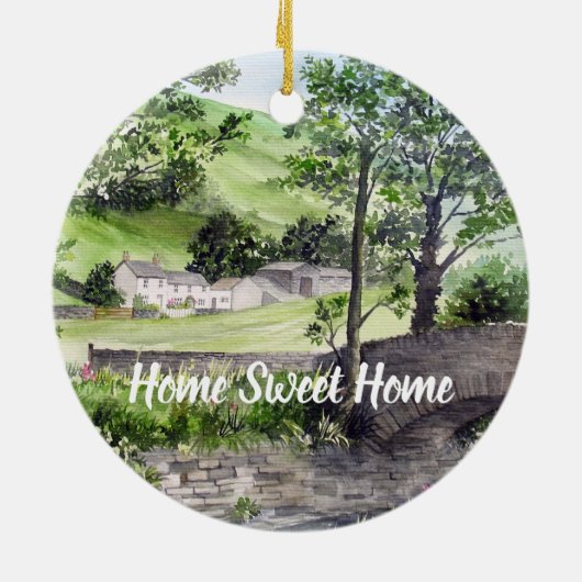 英国レイクディストリクト、サーリムア近くの農家 セラミックオーナメント (裏面)