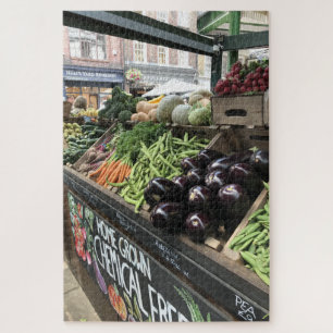 英国ロンドンのボロー・マーケットで野菜スタンド ジグソーパズル