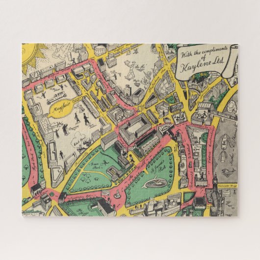 英国ロンドンの戴冠経路図 ジグソーパズル (横)