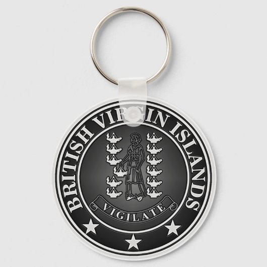 英国ヴァージンアイランドラウンドエンブレム キーホルダー (正面)
