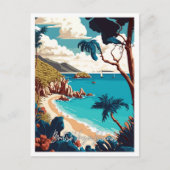 英国ヴァージンアイランドヴィンテージ旅行イラストレーション ポストカード (正面)