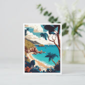 英国ヴァージンアイランドヴィンテージ旅行イラストレーション ポストカード (スタンド正面)