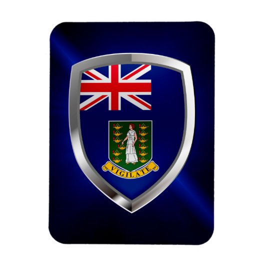 英国ヴァージン諸島メトタリックの紋章 マグネット (縦)